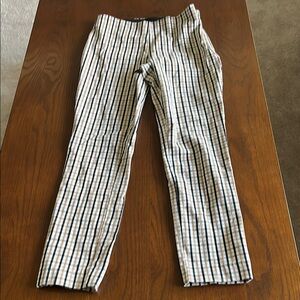 Striped Women’s Pants, side zipper - Black, Tan and White - Size 2